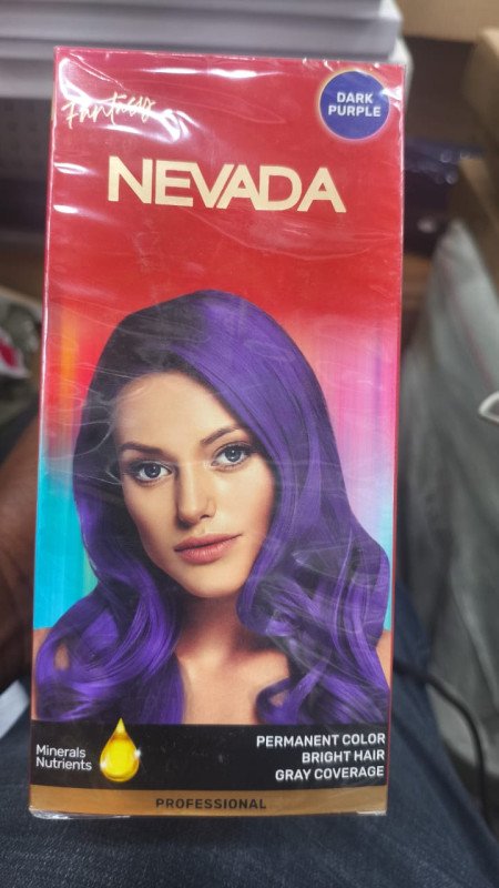 Nevada Permanant color bright hair Dark purple